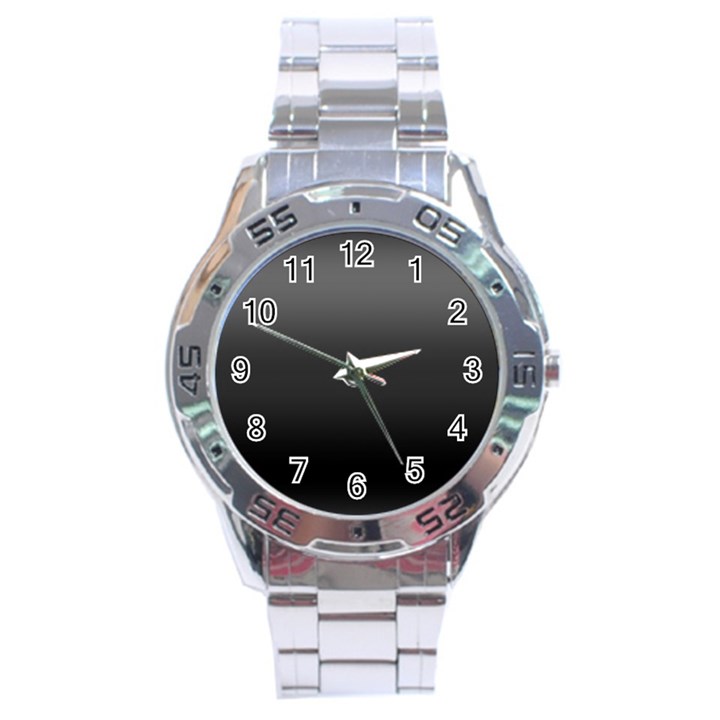 Black Gradient Ombre Color Stainless Steel Analogue Watch