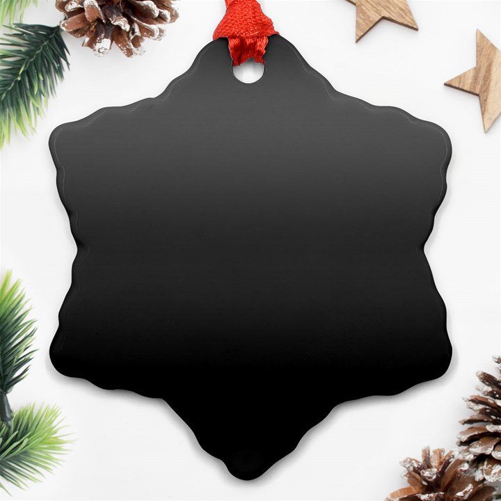 Black Gradient Ombre Color Snowflake Ornament (Two Sides)