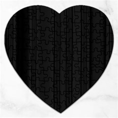 Pitch Black Color Stripes Jigsaw Puzzle (heart) by SpinnyChairDesigns