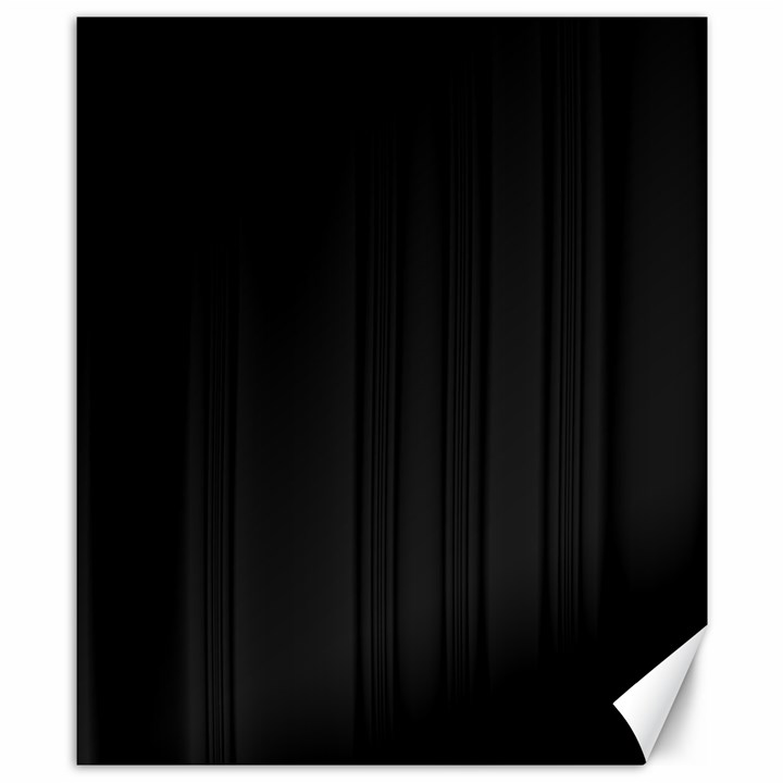 Pitch Black Color Stripes Canvas 8  x 10 