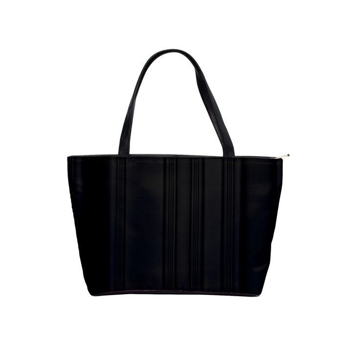 Pitch Black Color Stripes Classic Shoulder Handbag