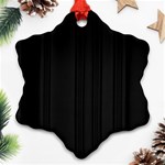 Pitch Black Color Stripes Snowflake Ornament (Two Sides) Front