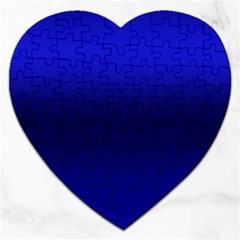 Cobalt Blue Gradient Ombre Color Jigsaw Puzzle (heart) by SpinnyChairDesigns