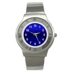 Cobalt Blue Gradient Ombre Color Stainless Steel Watch by SpinnyChairDesigns