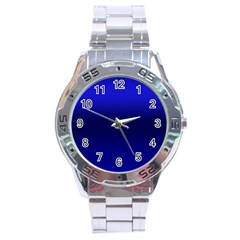 Cobalt Blue Gradient Ombre Color Stainless Steel Analogue Watch by SpinnyChairDesigns