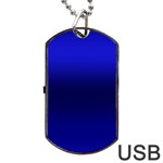 Cobalt Blue Gradient Ombre Color Dog Tag USB Flash (Two Sides) Front