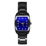 Cobalt Blue Gradient Ombre Color Stainless Steel Barrel Watch Front