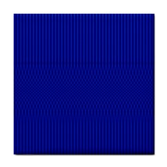 Cobalt Blue Color Stripes Tile Coaster by SpinnyChairDesigns