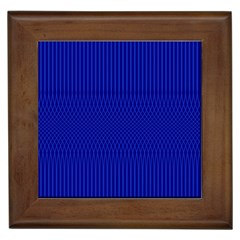 Cobalt Blue Color Stripes Framed Tile by SpinnyChairDesigns