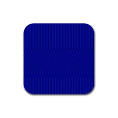 Cobalt Blue Color Stripes Rubber Square Coaster (4 Pack)  by SpinnyChairDesigns