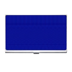 Cobalt Blue Color Stripes Business Card Holder by SpinnyChairDesigns