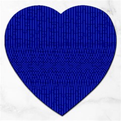 Cobalt Blue Color Stripes Jigsaw Puzzle (heart) by SpinnyChairDesigns