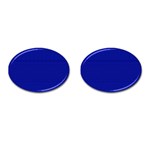 Cobalt Blue Color Stripes Cufflinks (Oval) Front(Pair)