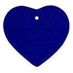 Cobalt Blue Color Stripes Heart Ornament (Two Sides) Back