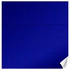 Cobalt Blue Color Stripes Canvas 12  X 12  by SpinnyChairDesigns