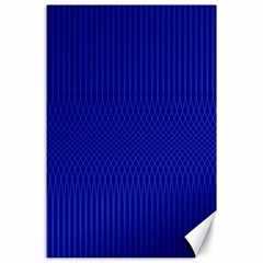 Cobalt Blue Color Stripes Canvas 24  X 36  by SpinnyChairDesigns