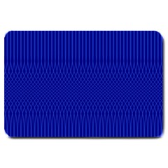 Cobalt Blue Color Stripes Large Doormat  by SpinnyChairDesigns