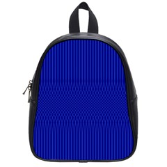 Cobalt Blue Color Stripes School Bag (small) by SpinnyChairDesigns