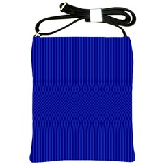 Cobalt Blue Color Stripes Shoulder Sling Bag by SpinnyChairDesigns