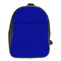 Cobalt Blue Color Stripes School Bag (xl) by SpinnyChairDesigns