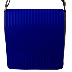 Cobalt Blue Color Stripes Flap Closure Messenger Bag (s) by SpinnyChairDesigns