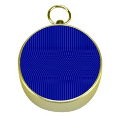 Cobalt Blue Color Stripes Gold Compasses by SpinnyChairDesigns