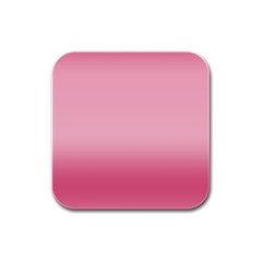 Blush Pink Color Gradient Ombre Rubber Square Coaster (4 Pack)  by SpinnyChairDesigns