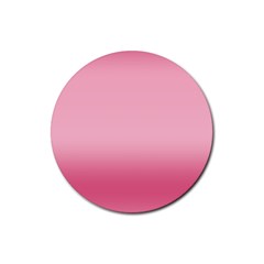 Blush Pink Color Gradient Ombre Rubber Round Coaster (4 Pack)  by SpinnyChairDesigns