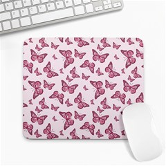 Blush Pink Color Butterflies Large Mousepads by SpinnyChairDesigns