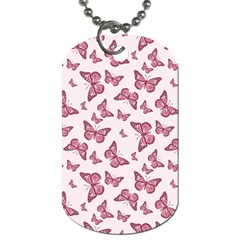 Blush Pink Color Butterflies Dog Tag (two Sides) by SpinnyChairDesigns