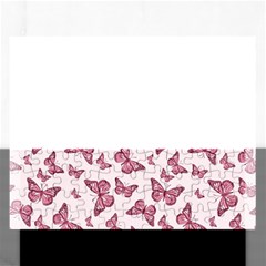 Blush Pink Color Butterflies Rectangular Jigsaw Puzzl by SpinnyChairDesigns