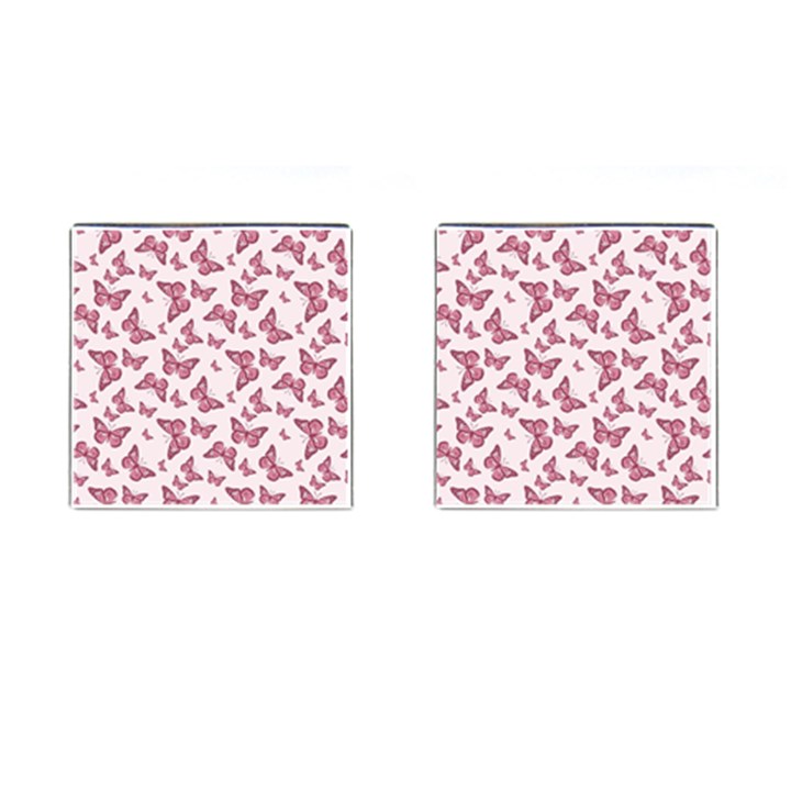 Blush Pink Color Butterflies Cufflinks (Square)