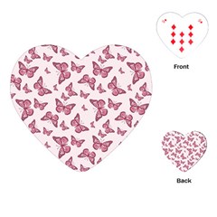 Blush Pink Color Butterflies Playing Cards Single Design (heart) by SpinnyChairDesigns