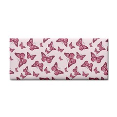 Blush Pink Color Butterflies Hand Towel by SpinnyChairDesigns