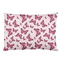 Blush Pink Color Butterflies Pillow Case by SpinnyChairDesigns