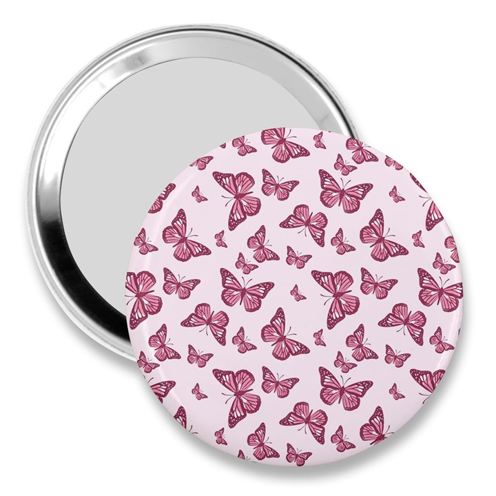 Blush Pink Color Butterflies 3  Handbag Mirrors