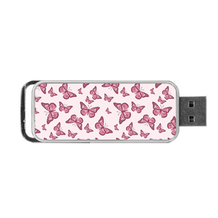 Blush Pink Color Butterflies Portable USB Flash (One Side)