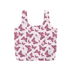 Blush Pink Color Butterflies Full Print Recycle Bag (s) by SpinnyChairDesigns