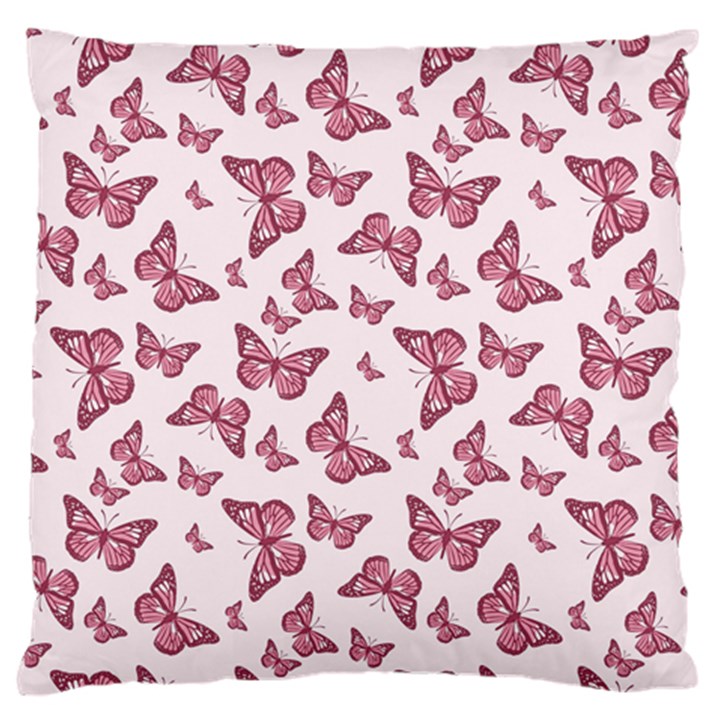 Blush Pink Color Butterflies Large Flano Cushion Case (One Side)