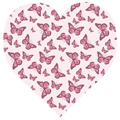 Blush Pink Color Butterflies Wooden Puzzle Heart by SpinnyChairDesigns