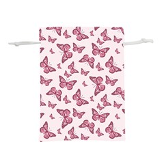 Blush Pink Color Butterflies Lightweight Drawstring Pouch (s) by SpinnyChairDesigns