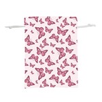 Blush Pink Color Butterflies Lightweight Drawstring Pouch (M) Front