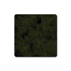 Army Green Color Grunge Square Magnet by SpinnyChairDesigns