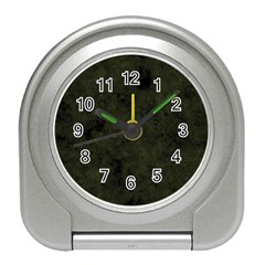 Army Green Color Grunge Travel Alarm Clock by SpinnyChairDesigns