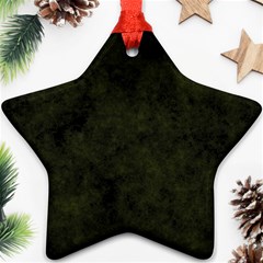 Army Green Color Grunge Star Ornament (two Sides) by SpinnyChairDesigns