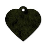 Army Green Color Grunge Dog Tag Heart (One Side) Front