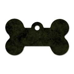 Army Green Color Grunge Dog Tag Bone (two Sides) by SpinnyChairDesigns