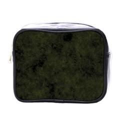 Army Green Color Grunge Mini Toiletries Bag (one Side) by SpinnyChairDesigns