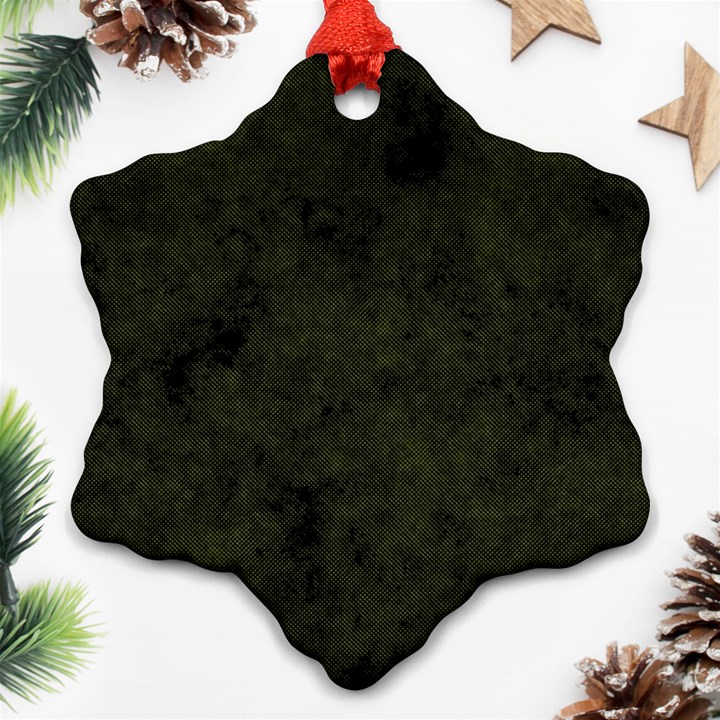 Army Green Color Grunge Ornament (Snowflake)