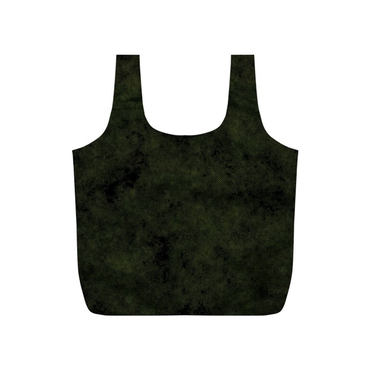 Army Green Color Grunge Full Print Recycle Bag (S)